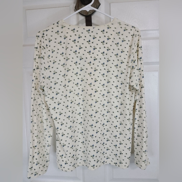 (512) American Living Woman's Long Sleeve Blouse,  Size: Large Color: White - Picture 9 of 12